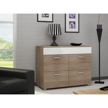 Komoda Komoda FARGONA, dub sonoma/bílý lesk, 5 let záruka + vyzvednutí ZDARMA