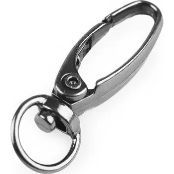 Kovová karabina otočná průvlek 9mm - černý nikl