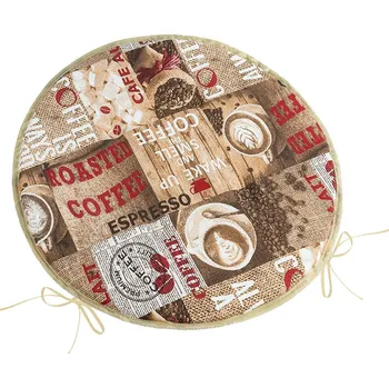 Podsedák Bellatex Sedák EMA kulatý hladký Hnědá,Červená