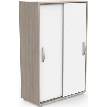 Botník PERK botník s posuvnými dveřmi, bílá/dub shannon + PROVĚŘENO zákazníky + vyzvednutí ZDARMA