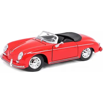 autíčko Porsche 356A Spider 1959 červená 1:24 - Welly Porsche 356 A Spider 1959 - kovový model auta