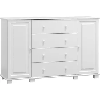 Komoda Komoda NEFTYS 58, hloubka 47 cm, masiv borovice, moření: bílé + vyzvednutí ZDARMA