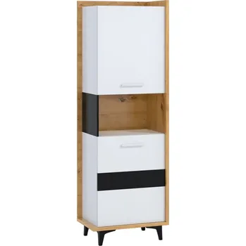 police Regál KNUT 2D, dub artisan/bílá/černá, 5 let záruka + vyzvednutí ZDARMA