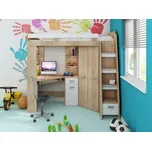 Multifunkční postel LENY pravá, dub sonoma/bílá, 5 let záruka +možnost VÝNOSU + vyzvednutí ZDARMA