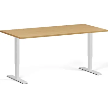 Psací stůl B2B Partner Výškově nastavitelný stůl, 160x80 cm, 1 motor, bílá podnož, buk