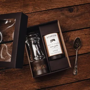Koření La Plantation Dárková sada mlýnek ořech a černý Kampotský pepř 50 g