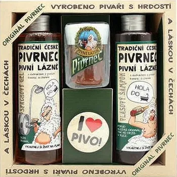 Kosmetická sada Kosmetická sada Pivrnec s buttonem – gel 250ml, šampon 250ml, mýdlo 70g a button