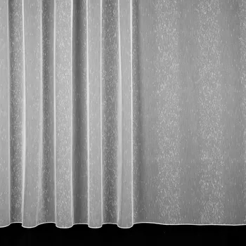 Žakárová záclona 2913, vzor prší do proužku (nopky), s olůvkem, bílá, výška 150cm (v metráži)