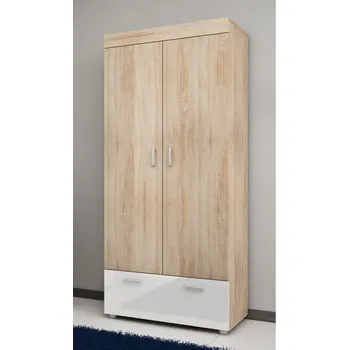 Šatní skříň Skříň IRUS, dub sonoma/bílý lesk, 5 let záruka + vyzvednutí ZDARMA