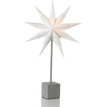 Lampička Markslöjd Dekorační hvězda Hard jako stolní lampa, 58cm bílá - délka napájecího kabelu 200 cm bílá, šedá, ocel 1 x 25 W - Doprava zdarma