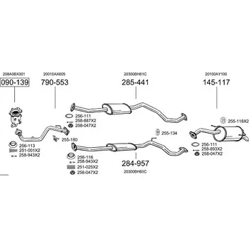 Tlumič výfuku střední tlumič výfuku Bosal 284-957