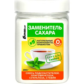 Speciální výživa Sladidlo oligofruktóza, sukralóza, stevia prášek, 200g Bombbar