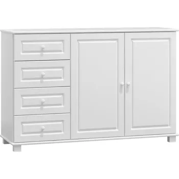 Komoda Komoda NEFTYS 152, masiv borovice, moření: bílé + vyzvednutí ZDARMA