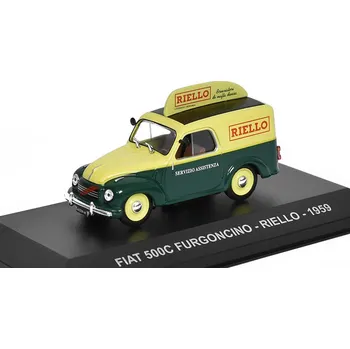autíčko DeAgostini Fiat 500C Furgoncino RIELLO 1959 - 1:43 - časopis s modelem Fiat 500 C Furgoncino RIELLO 1959 - kovový model auta