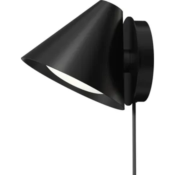 Lampička Louis Poulsen Keglen nástěnné dim-to-warm černá - Ø stínidla 17,5 cm; Ø nástěnného držáku 13,7 cm; délka kabelu 240 cm LED celkem 8,5 W - Doprava zdarma