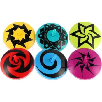 Káča točící svítící plast 6cm na baterie se světlem 6 barev