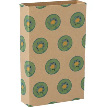 Jednorázové nádobí Reklamní CreaSleeve Kraft 444 papírový kraftový rukáv na zakázku, přírodní