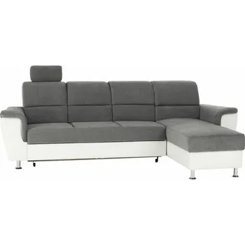 Sedací souprava Rohová sedací souprava Santiago roh malý Ekokůže bílá/látka šedá