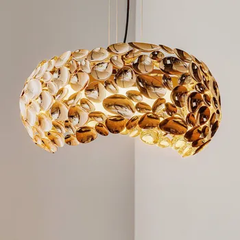 Schuller Valencia Narisa LED závěsné světlo Ø 46 cm růžově zlatá/hnědá - Stříška - Ø 12 cm, výška 2 cm růžově zlatá, tmavě hnědá 5 x 6 W LED - Doprava zdarma