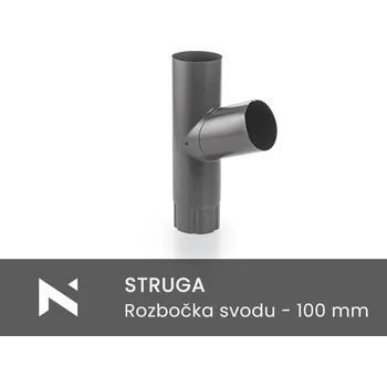 okap STRUGA Rozbočka svodu - 100 mm stříbrná (RAL 9006)