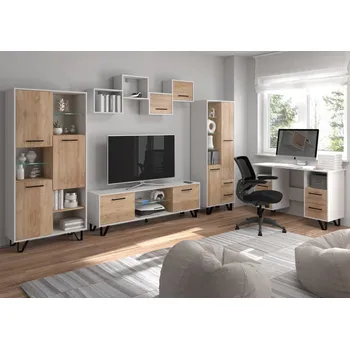 Dětský pokoj Studentský pokoj PRUDHOE 2, bílá/dub sonoma, 5 let záruka + vyzvednutí ZDARMA