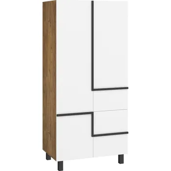 Šatní skříň Šatní skříň DZENGAL 4D, dub burgundský/bílá, 5 let záruka + vyzvednutí ZDARMA