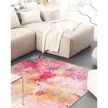Koberec koberec Vícebarevný 140 x 200 cm abstraktní akvarel vzor extravagantní obývací pokoj ložnice Beliani