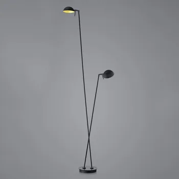 Lampička HELL LED stojací lampa Samy 2 světla 180cm černá/zlatá - Délka propojovacího kabelu 170 cm černá, zlatá LED 12 W celkem - Doprava zdarma