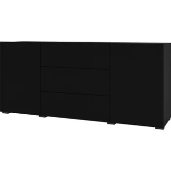 Komoda UDREN komoda 2D3S, černá/dub wotan + vyzvednutí ZDARMA