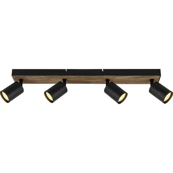 Lampička Brilliant Nástěnné světlo Jello Wood černá/dřevo 4 zdroje dřevo tmavé, černá 4 x 4,5 W LED - Doprava zdarma