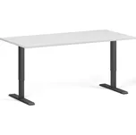 B2B Partner Výškově nastavitelný stůl, 160x80 cm, 1 motor, černá podnož, bílá