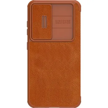 Pouzdro na mobilní telefon Nillkin Qin Leather Pro Case pouzdro Samsung Galaxy S23+ , knížkové se stojánkem osłona na aparat hnědá