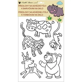 Předlohy na malování na sklo s vyvýšenou konturou - zvířátka ze ZOO 4