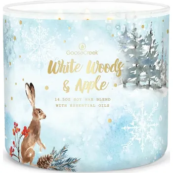 Svíčka Goose Creek Candle svíčka White Woods & Apple, 411 g