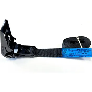 Upínací popruh černý upínací pás - kurta 800kg 25A-1-B-DR - black, délka kompletu 1 m