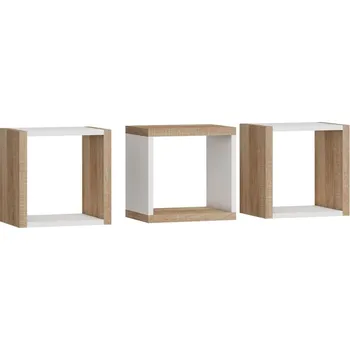 Dětský pokoj Police NELLORE (3 ks), dub sonoma/bílá, 5 let záruka + vyzvednutí ZDARMA