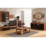 Obývací stěna SIWANI, švestka/černý lesk, 5 let záruka + vyzvednutí ZDARMA