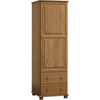 Šatní skříň Skříň policová 1D BHAGIRA 4, masiv borovice, moření: dub + vyzvednutí ZDARMA