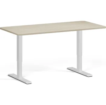 Psací stůl B2B Partner Polohovací stůl se zaoblenými rohy, 160x80 cm, 1 motor, šedá podnož, dub přírodní