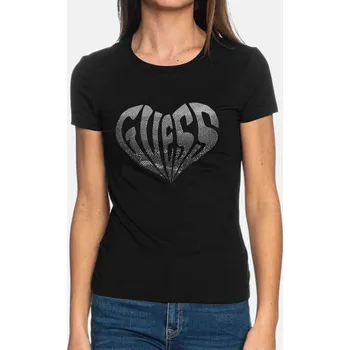 Dámské tričko Dámské černé triko Guess - Velikost L, Barva Černá 55868 w4RI53