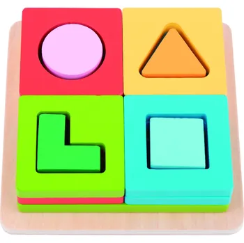 Hračka pro nejmenší Mamido Dřevěná skládací hračka - Tvary a barvy