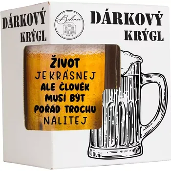 Sklenice Půllitr dárkový - Život je krásnej