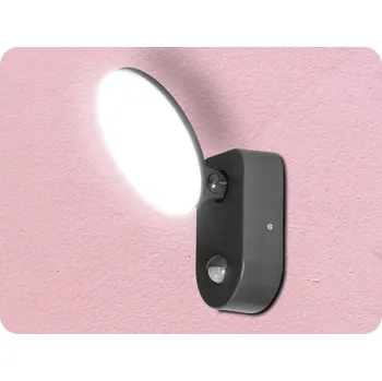 Nástěnné svítidlo NÁSTĚNNÁ LED LAMPA SE SENZOREM RIOLITE 15W, 1100LM, IP65, 4000K, ČERNÁ [AD-OP-6206BLPMR4]