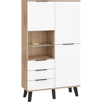 Šatní skříň Kombinovaná skříň OSMAK 2D3S, dub sonoma/bílý lesk, 5 let záruka + vyzvednutí ZDARMA