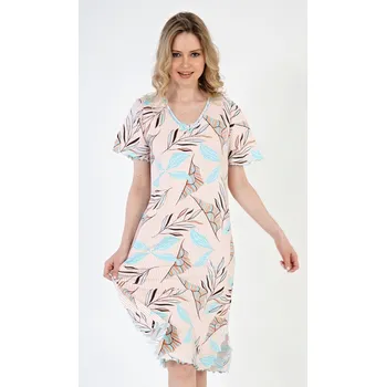 Dámská noční košile Vienetta Dámská noční košile s krátkým rukávem Melissa Barva: Zelená, Velikost: S