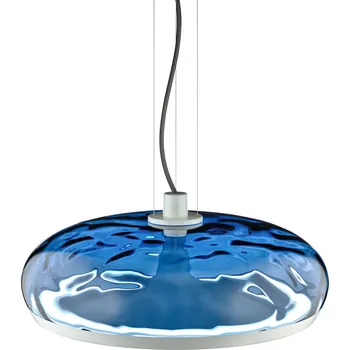 Leucos 0012460 Aurelia S45 SS, závěsné svítidlo modré sklo s vodním efektem/bílá, 11+14W LED 2700K stmívatelné, průměr 45cm