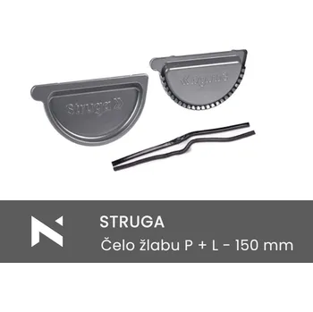 okap STRUGA Čelo žlabu komplet Prava + Leva  - 150 mm zelená (RAL 6020)