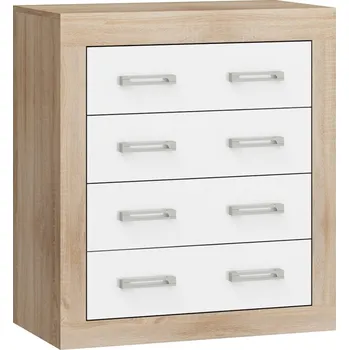 Komoda Komoda GOUDINI 4S, dub sonoma/bílý lesk, 5 let záruka + vyzvednutí ZDARMA