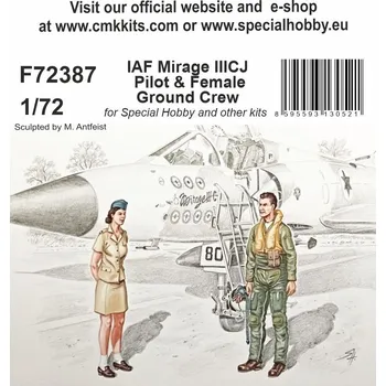 Plastikový model 1:72 IAF Mirage IIICJ Pilot & Female Ground Crew