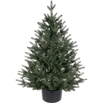 Vánoční stromek Umělý vánoční stromeček Smrk Reyma 100% v květináči - tmavá